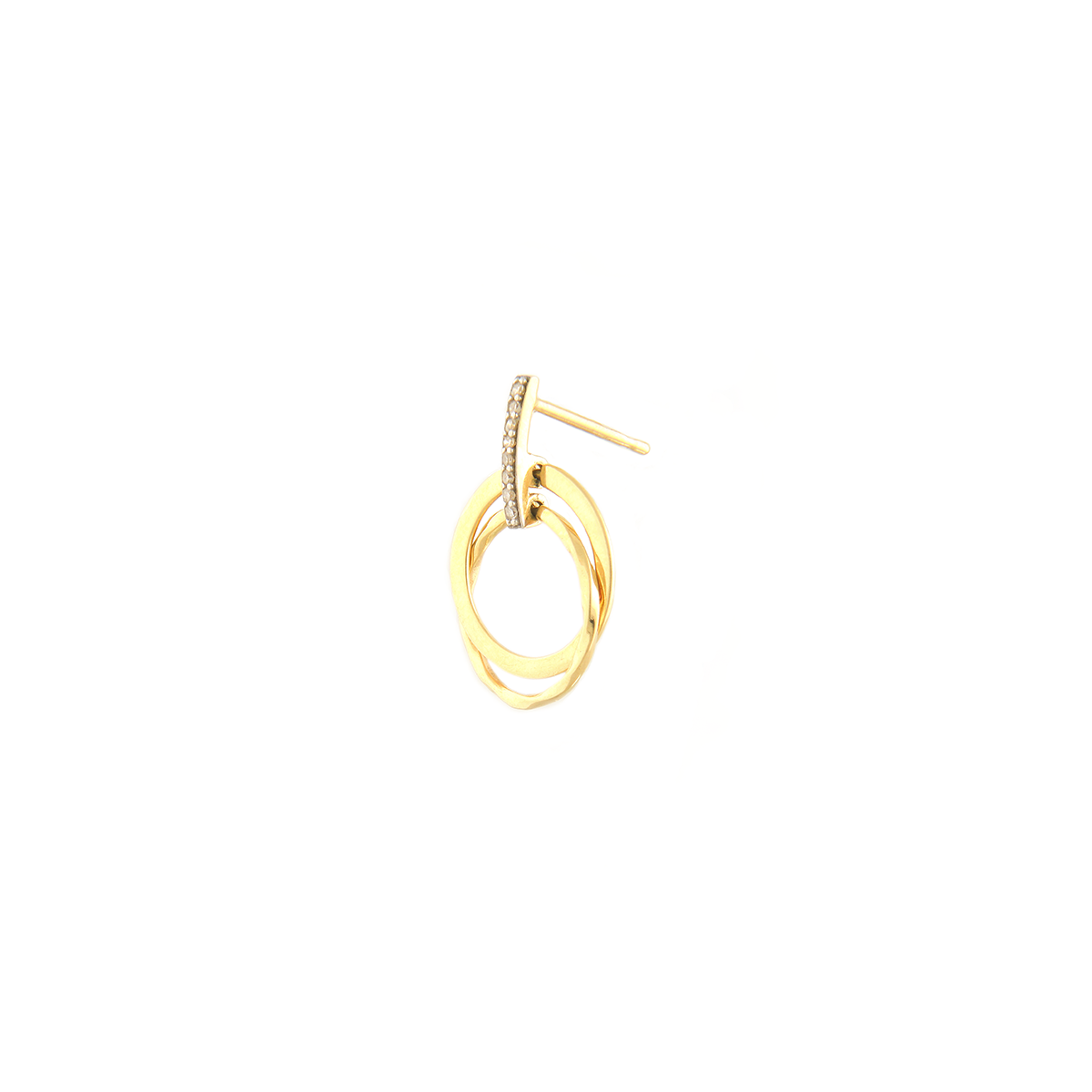 Par de brincos em ouro amarelo 18K com diamantes